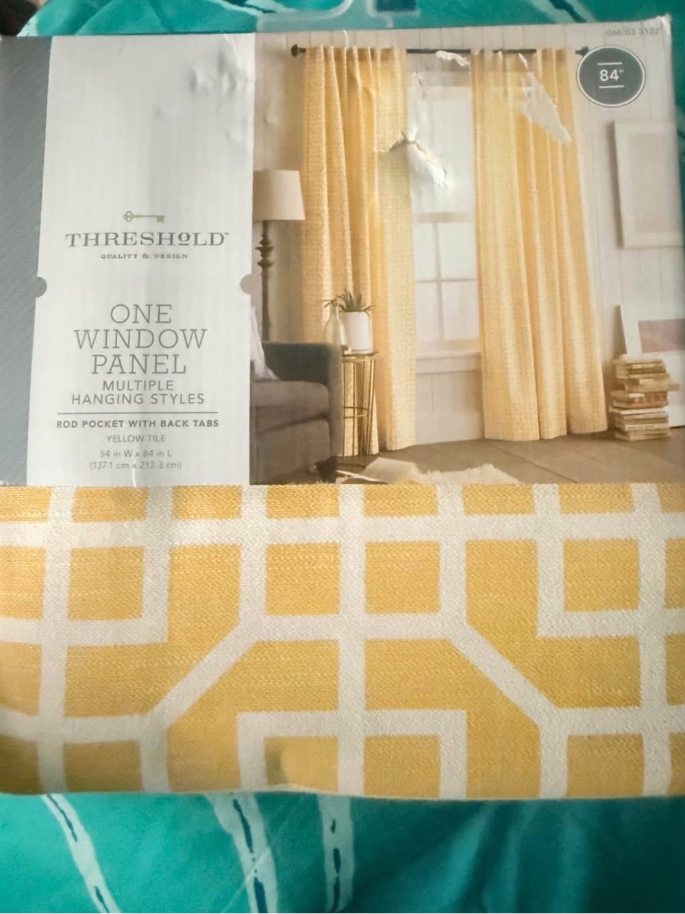 Four -4 panels-Threshold Yellow Geometric Window Panel Curtain 54W  x 84L